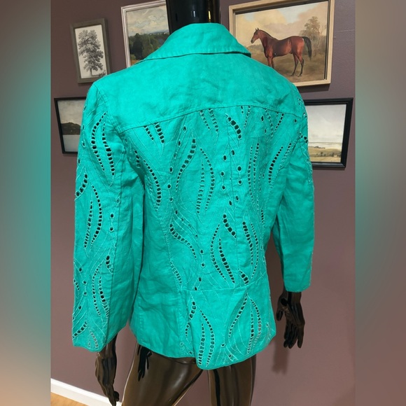 NWT Chico's Eyelet Linen Congo Jacket and matching Tank Top. - Picture 5 of 11